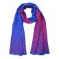 Preview: Scarf Shawl 100% Silk Flannel Jacquard Magenta Blue